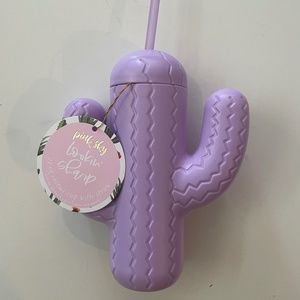 Pink Sky - Purple Lavender plastic tumbler cactus cup w/ straw